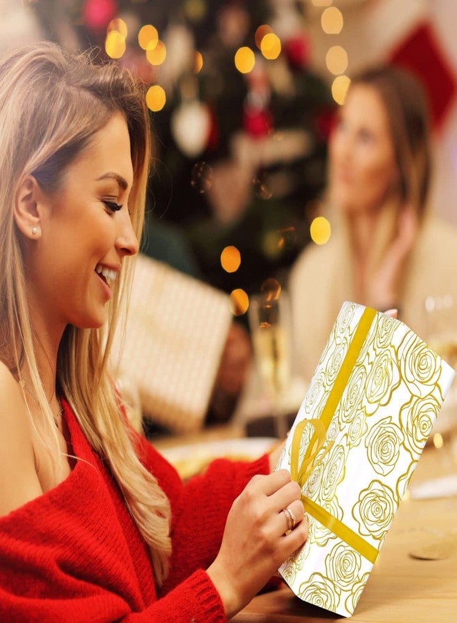 AirCool Wedding Wrapping Paper, 7 Sheets Golden Rose Pattern in White Art Paper with 1 Roll Gold Ribbon, 20 x 28 inch Per Sheet Folded Flat Gift Wrap for Weddings, Birthday, Baby Showers, Bridal Showers - Image 5